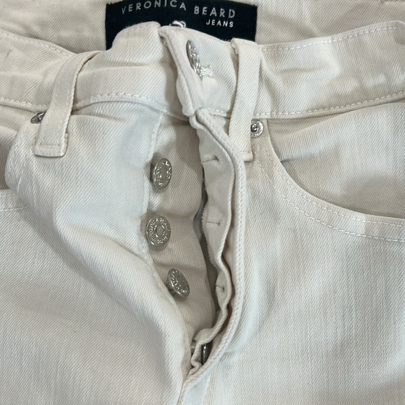 Veronica Beard Ryleigh High Rise Slim Straight Jeans Ecru Size 26/2 off white - Picture 7 of 16